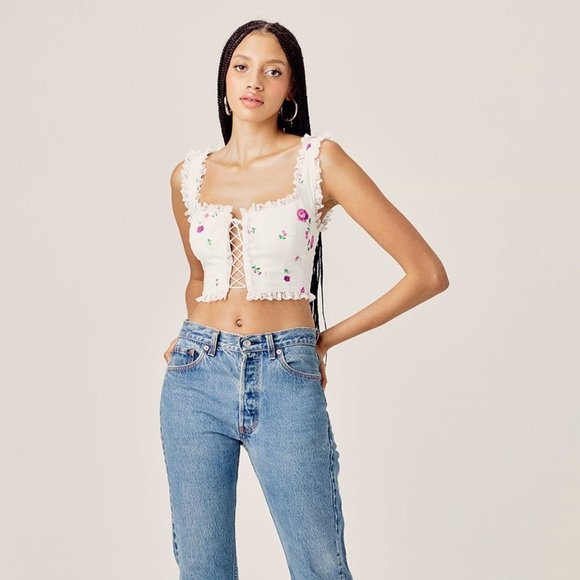 For Love & Lemons Violet Crop Top - Picture 3 of 6